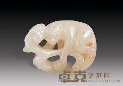 清 玉猴坠 长5cm